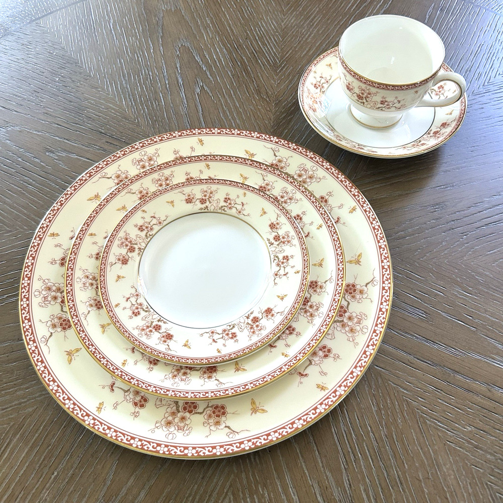 Wedgwood Malabar‎ 5 Pc Piece Place Setting Cup Saucer Dinner Salad Bread Plates
